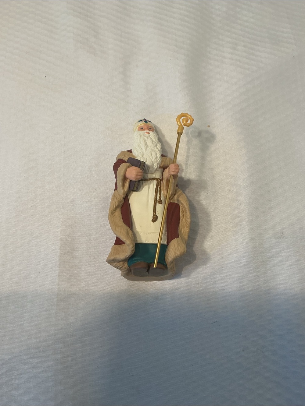 KEEPSAKE the Label Ornament St Nicholas- Red, Cream, Teal, Gold